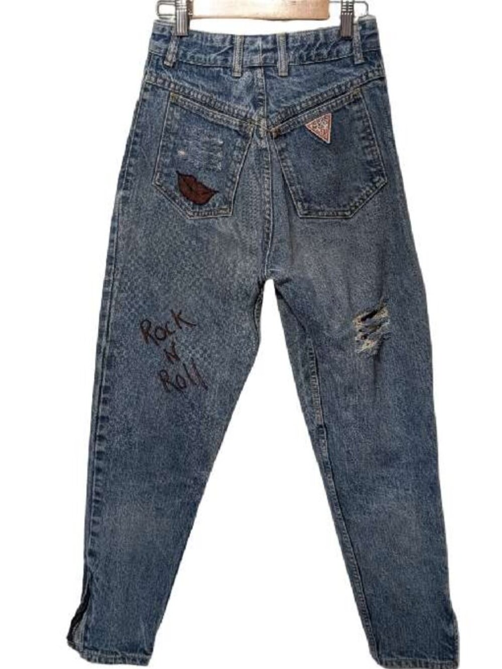 Vintage Guess Georges Marciano Jeans Women Sz 28 Punk Distressed Rock Mom